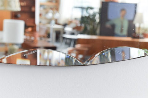 Vintage Frameless Oval Mirror