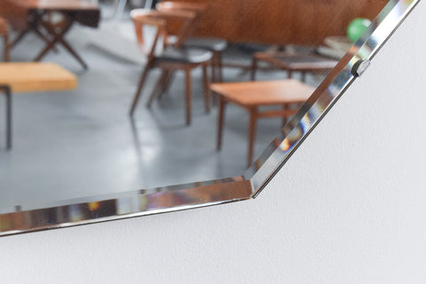 Vintage Frameless Octagonal Mirror
