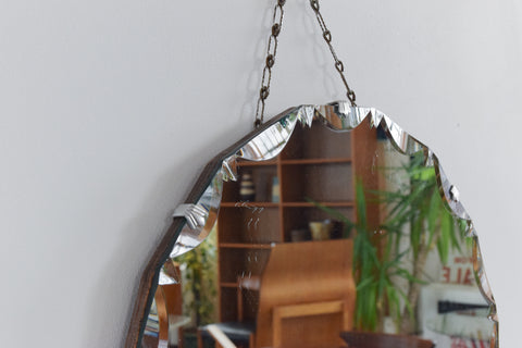 Vintage Frameless Round Mirror