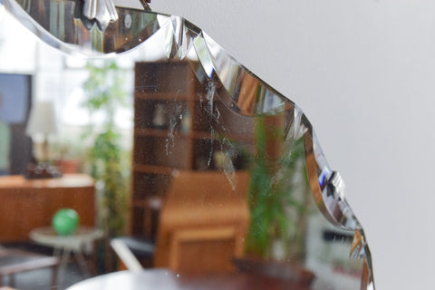 Vintage Frameless Round Mirror