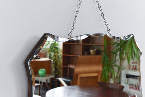 Vintage Frameless Shield Mirror