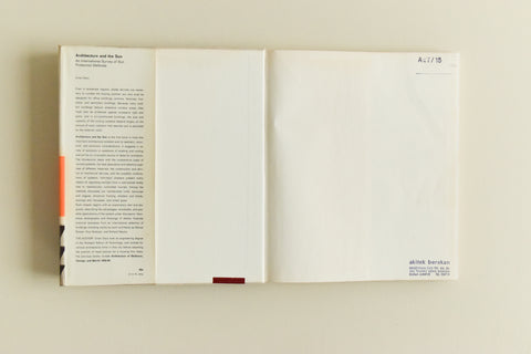 Vintage Book - Architecture and the Sun by Ernst Danz 1967
