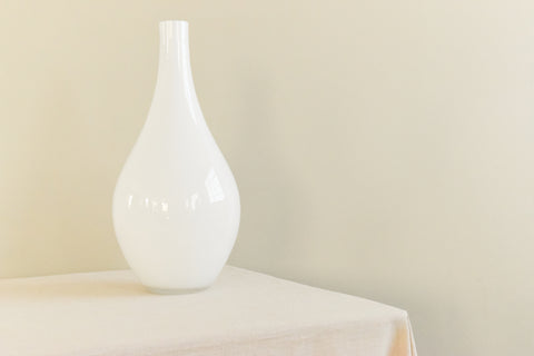 Vintage Large White Opal Glass Vase