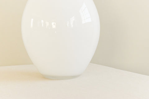 Vintage Large White Opal Glass Vase