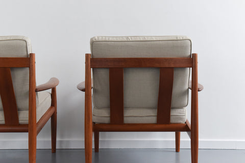 Vintage Pair of Danish Teak Easy Chairs by Grete Jalk for France and Sons