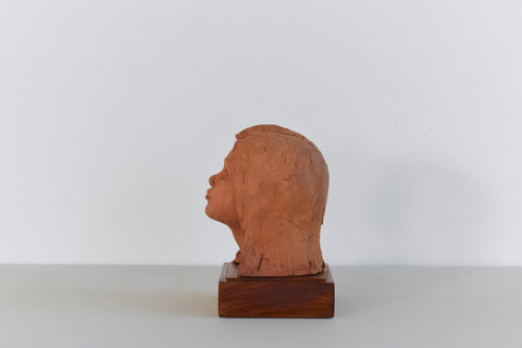 Mid 20th Century Original Terracotta Sculpture Bust of a Female by Winifred Slater