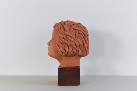 Mid 20th Century Original Terracotta Sculpture Bust of a Female by Winifred Slater