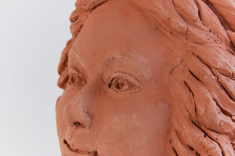 Mid 20th Century Original Terracotta Sculpture Bust of a Female by Winifred Slater