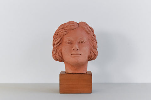 Mid 20th Century Original Terracotta Sculpture Bust of a Female by Winifred Slater