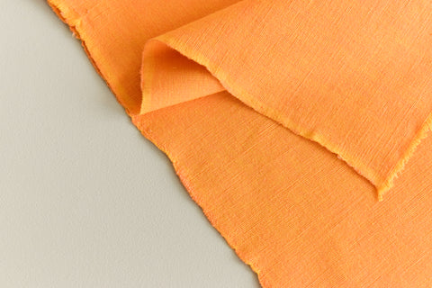 Vintage Orange Textured Cotton Fabric Sold by the Meter
