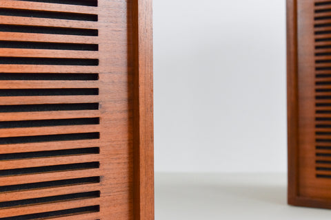Pair of Small Vintage Sonotone Solent Teak Bookcase Speakers