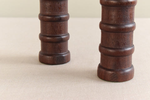 Pair of Vintage Handmade Wooden Candle Stick Holders
