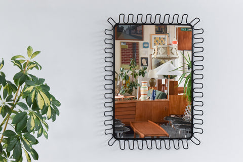 Contemporary Black Metal Mandal Mirror by IKEA