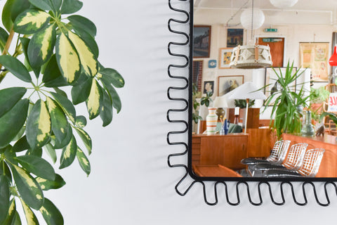 Contemporary Black Metal Mandal Mirror by IKEA
