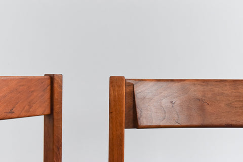 Rare Vintage Extending Dining Table and Six Chairs with Black Vinyl Upholstery by Ron Carter for Gordon Russell Farncombe Range
