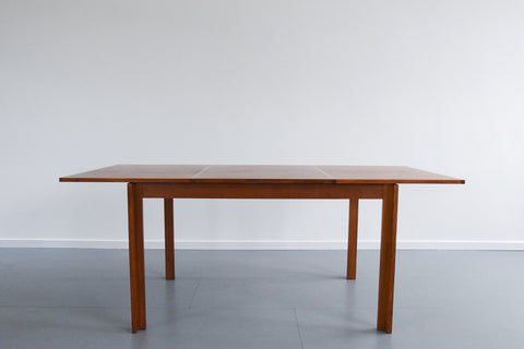 Rare Vintage Extending Dining Table and Six Chairs with Black Vinyl Upholstery by Ron Carter for Gordon Russell Farncombe Range
