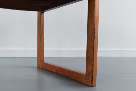 Rare Vintage Extending Dining Table and Six Chairs with Black Vinyl Upholstery by Ron Carter for Gordon Russell Farncombe Range