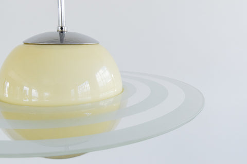 Vintage Glass Saturn Planet Art Deco Pendant Light