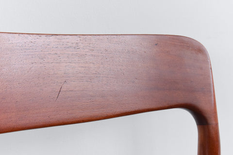 Vintage Set of Six 1960s Danish Teak Model 75 Dining Chairs by Niels Otto Møller for J.L. Møllers