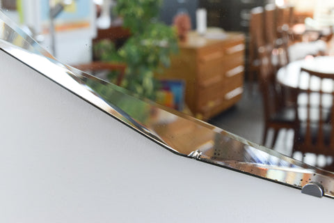 Vintage Frameless 14 Sided Bevelled Wall Mirror