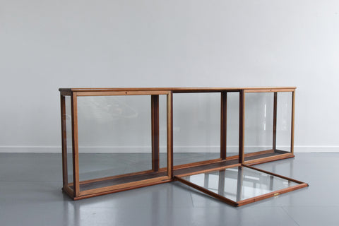 Vintage 1900s Ex-Museum Double Sided Glazed Display Cabinet