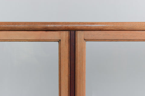 Vintage 1900s Ex-Museum Double Sided Glazed Display Cabinet