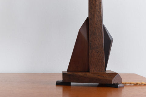 Vintage 1930s Sculptural Wooden Table Lamp