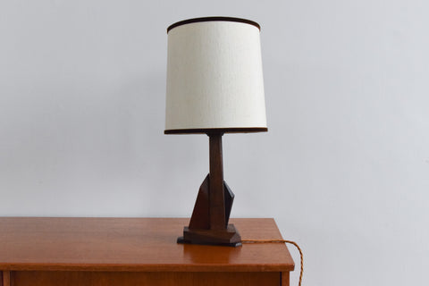 Vintage 1930s Sculptural Wooden Table Lamp