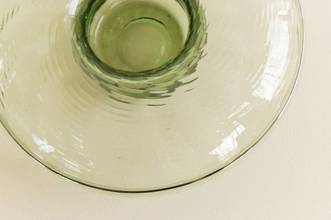 Vintage 1930s Sea Green Glass Posy Bowl by William Wilson for Whitefriars No.8993