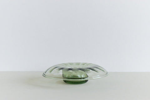 Vintage 1930s Sea Green Glass Posy Bowl by William Wilson for Whitefriars No.8993