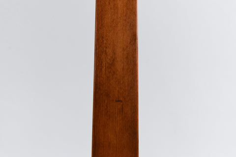 Vintage 1940s Wooden Floor Lamp with New Pleated White Shade