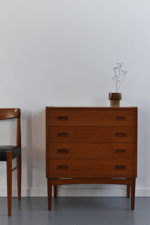 Vintage 1950s Danish Small Teak Chest of Drawers by Mogens Kold