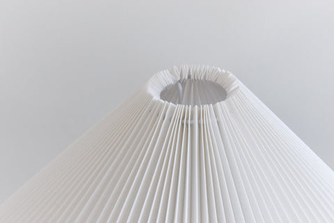 Vintage 1950s Small Wire Hair Pin Tripod Floor Lamp with White Pleated Shade