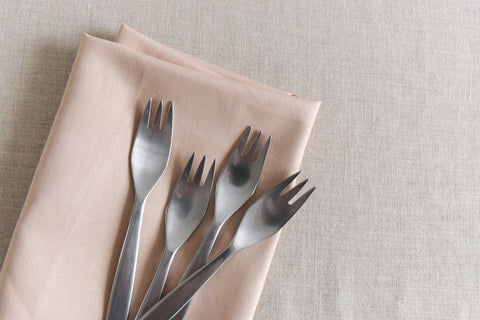 Vintage 1950s Swedish Set of Four Stainless Steel Focus Cake Fork Set by Folke Arström for Gense
