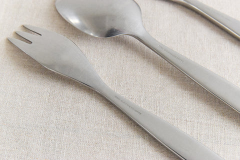 Vintage 1950s Swedish Single Knife, Fork and Spoon Set of Stainless Steel Focus Cutlery by Folke Arström for Gense