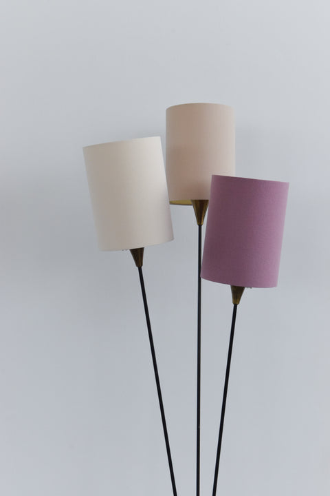 Vintage 1950s Three Arm Metal Floor Lamp
