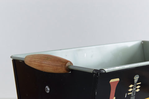 Vintage 1950s Metal Magazine Rack with Musical Instrument Design by Worcester Ware
