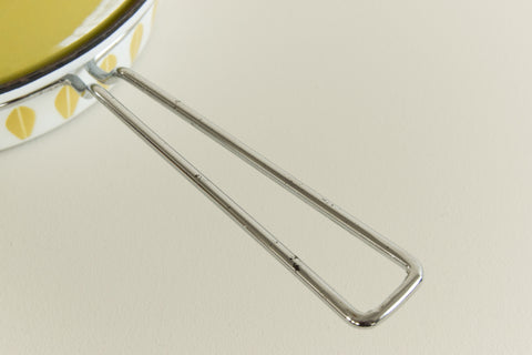 Vintage 1960s Cathrineholm Avocado Green and White Lotus Enamel Frying Pan