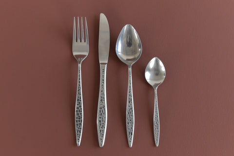 Vintage 1960s Four Piece Mosaic Stainless Steel Cutlery set by Viners International