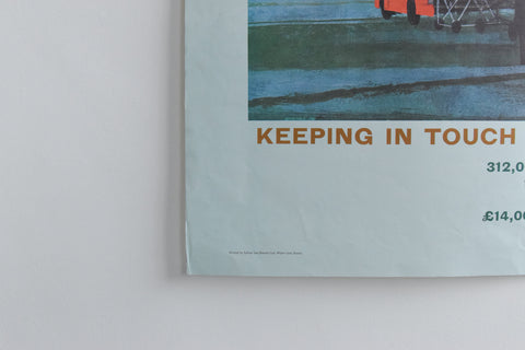 Vintage 1960s GPO Post Office Poster "Keeping in Touch, The Post Office at the Airport"