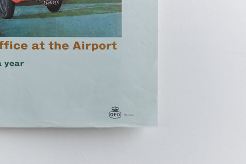 Vintage 1960s GPO Post Office Poster "Keeping in Touch, The Post Office at the Airport"