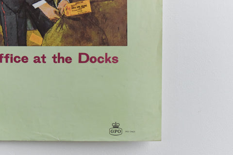 Vintage 1960s GPO Post Office Poster "Keeping in Touch, The Post Office at the Docks"