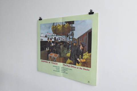 Vintage 1960s GPO Post Office Poster "Keeping in Touch, The Post Office at the Docks"
