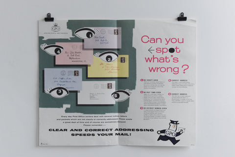 Vintage 1960s GPO Post Office Poster