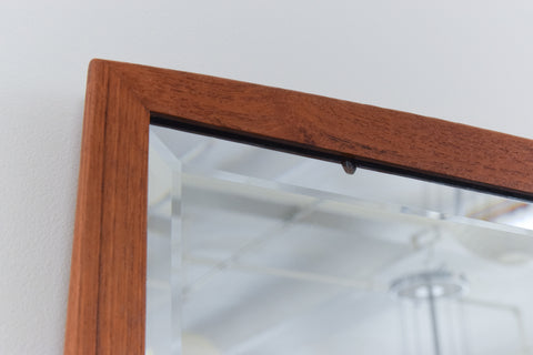 Vintage 1960s Large Teak Framed Mirror