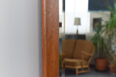 Vintage 1960s Large Teak Framed Mirror