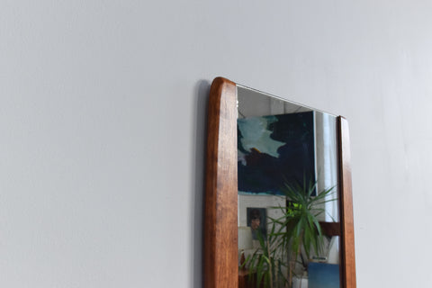 Vintage 1960s Long Wall Mirror with Teak Side Panels