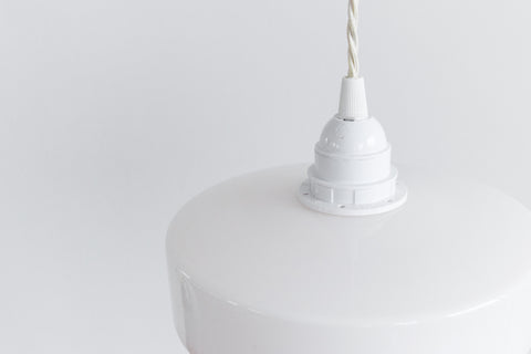 Vintage 1960s Orange and White Glass Pendant Light Shade