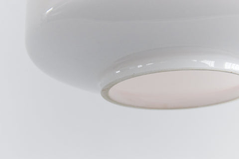 Vintage 1960s Orange and White Glass Pendant Light Shade
