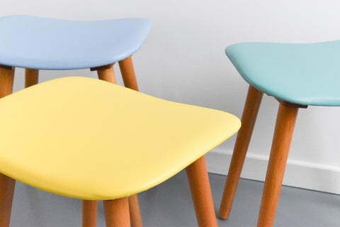 Vintage Single 1960s Wooden Stool